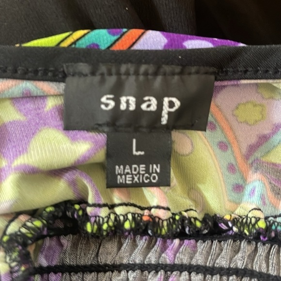 NWT Snap black and purple sundress w/ elastic waistband, adjustable straps Large - Picture 9 of 13